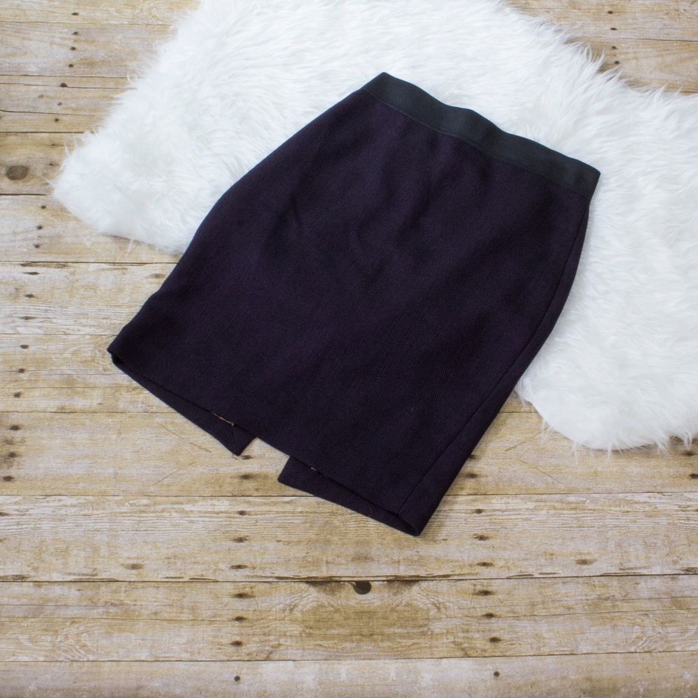 EUC Express Elastic Waist Deep Purple Skirt SZ 2